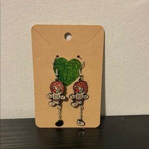 Red and Black Voodoo Doll Earrings